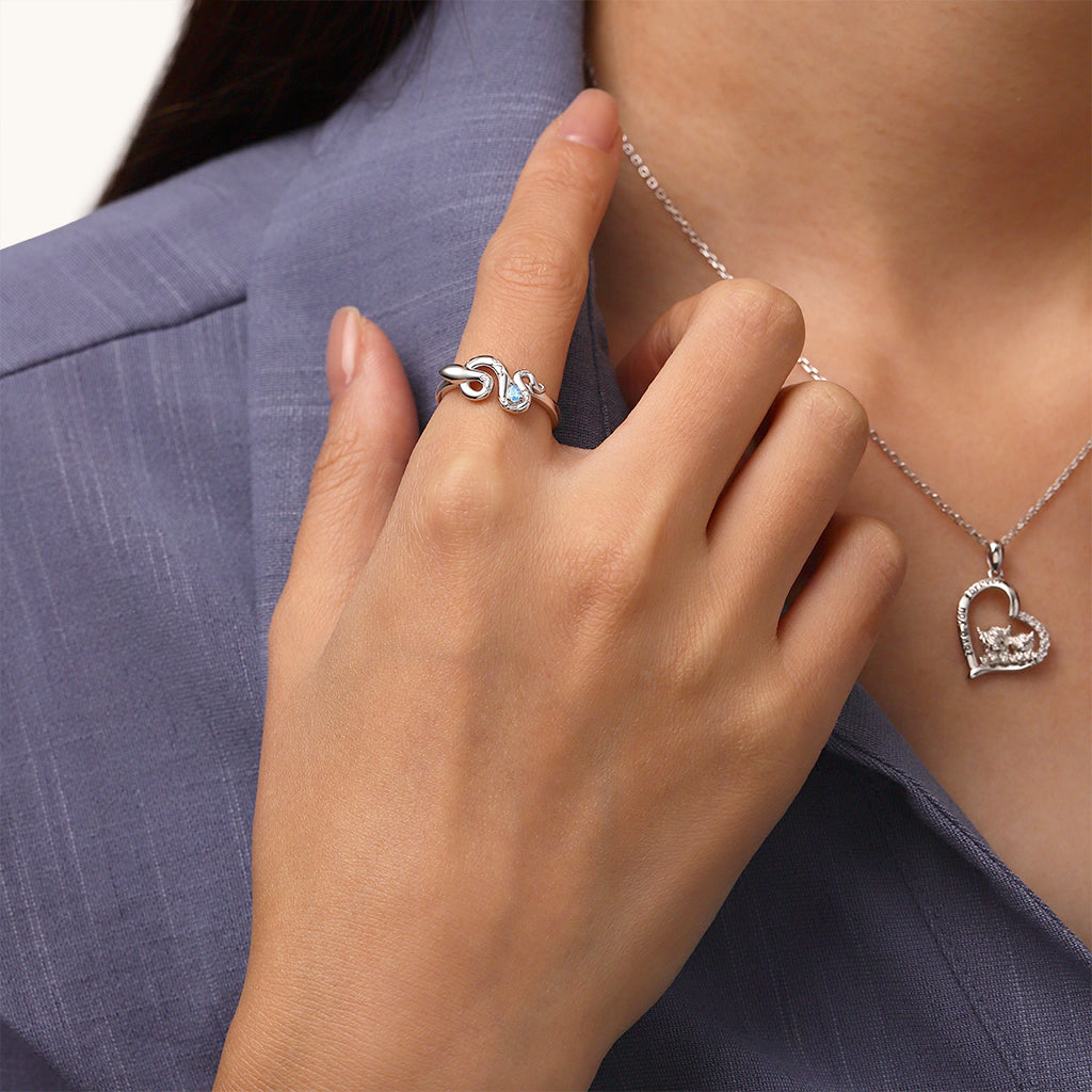 Gnoce Zodiac Snake Birthstone Ring_4