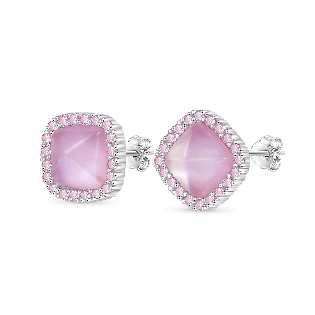 Gnoce Natural Rose Quartz Stud Earrings_2
