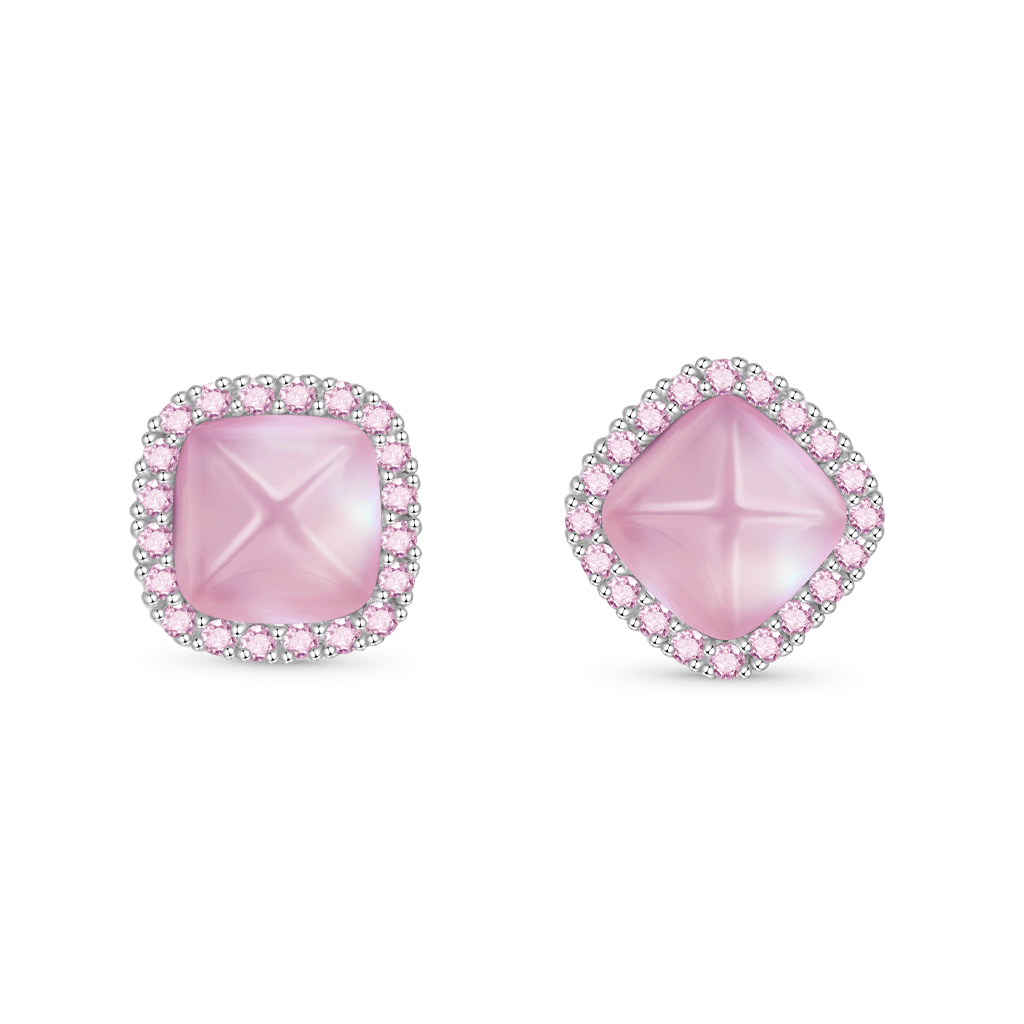 Gnoce Natural Rose Quartz Stud Earrings_1