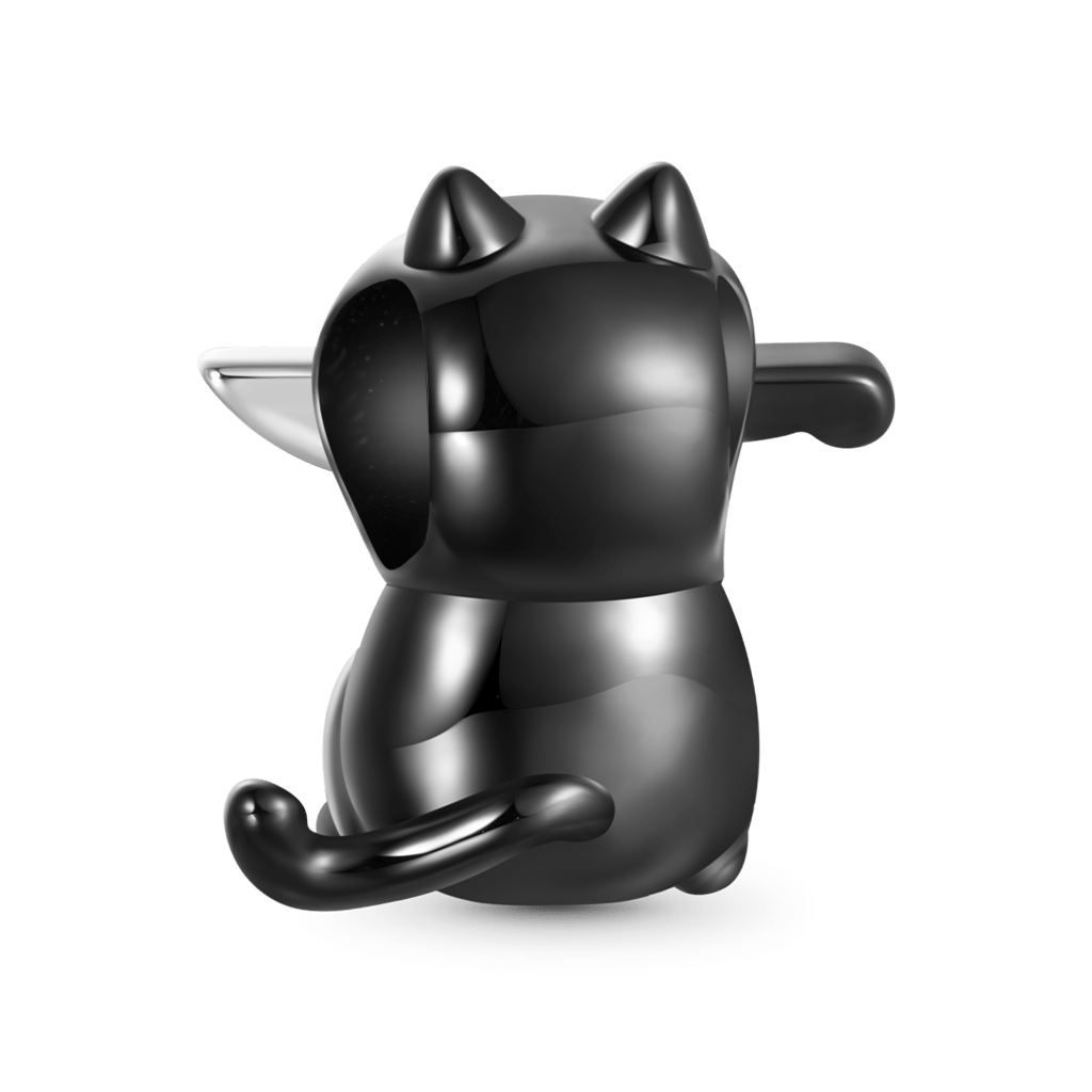 Gnoce Black Cat Engravable Knife Pendant Dangle Charm_3