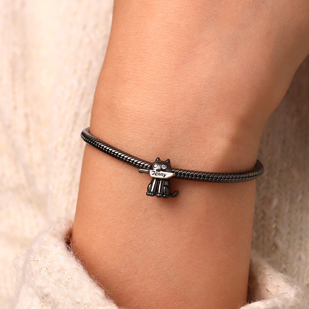 Gnoce Black Cat Engravable Knife Pendant Dangle Charm_6