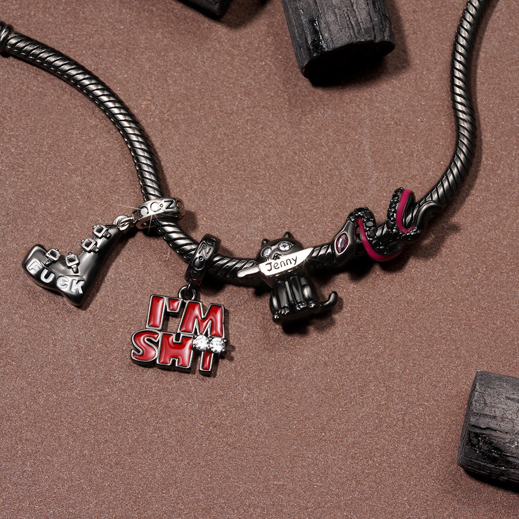 Gnoce Black Cat Engravable Knife Pendant Dangle Charm_4