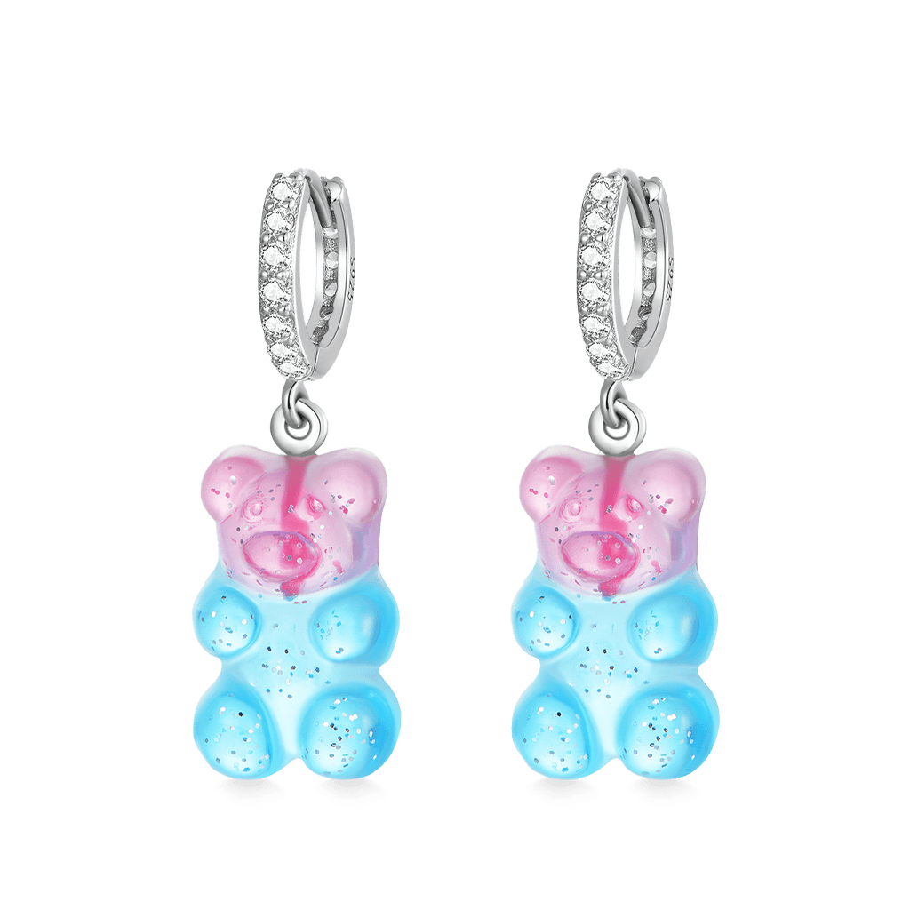 Gnoce Transparent Gummy  Bear Hoop Earrings_1