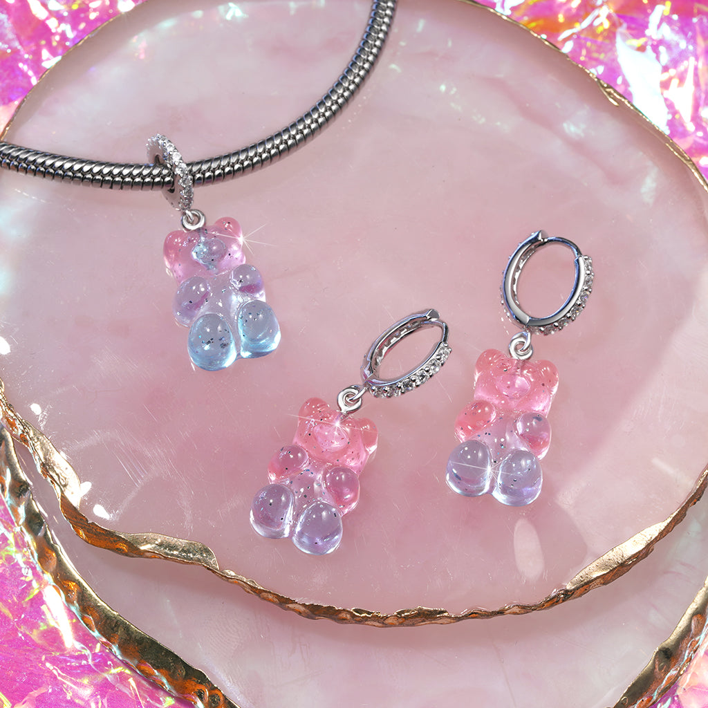 Gnoce Transparent Gummy  Bear Hoop Earrings_2