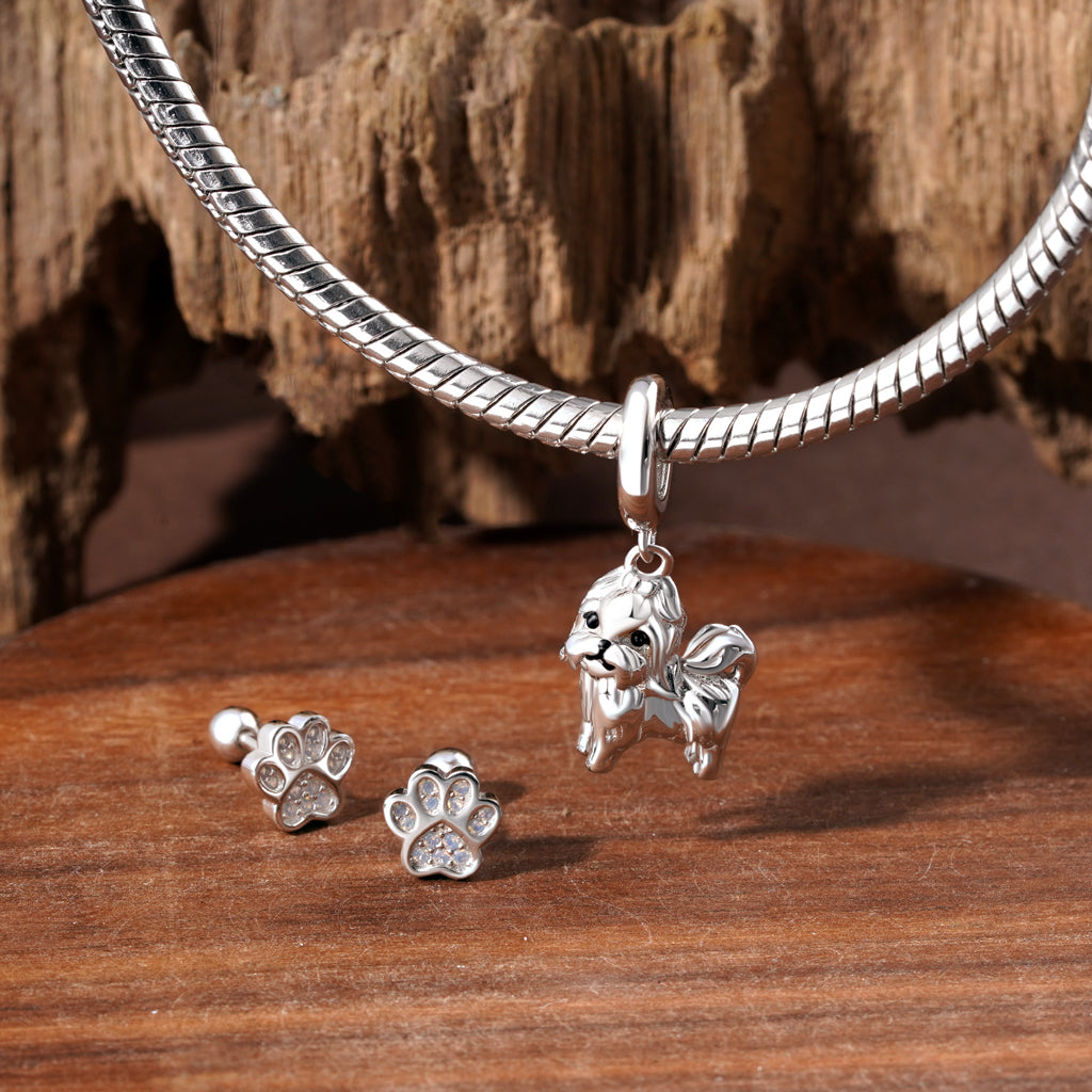 Gnoce Cute Pet Imprint Stud Earrings_3