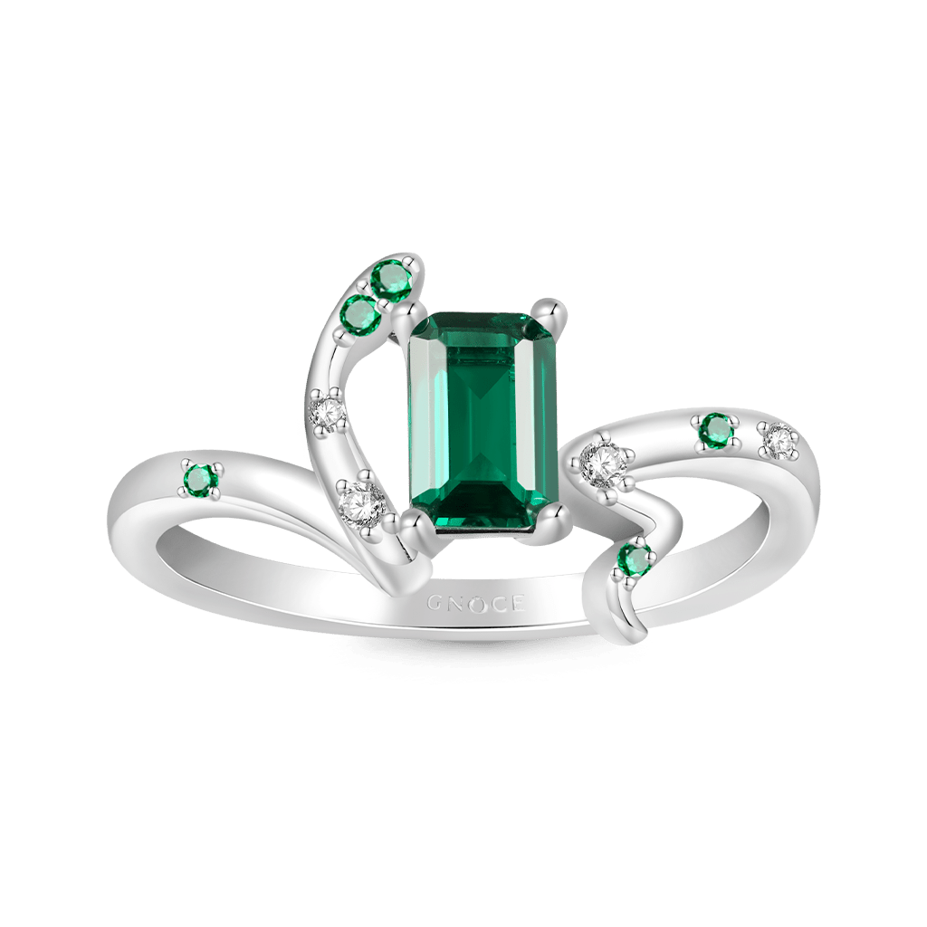 Gnoce Zodiac Snake Green Spinel Promise Rings_1