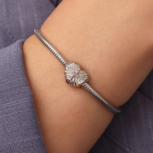 Gnoce Religious Cross 'Faith Over Fear' Heart Birthstone Charm_5