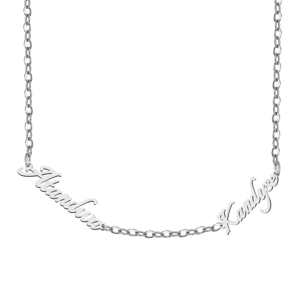Gnoce Friendship Best Friends Personalized 2 Name Plate Necklace_1