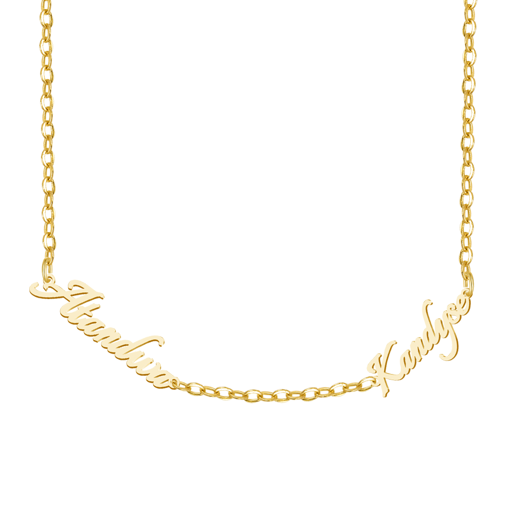 Gnoce Friendship Best Friends Personalized 2 Name Plate Necklace_2