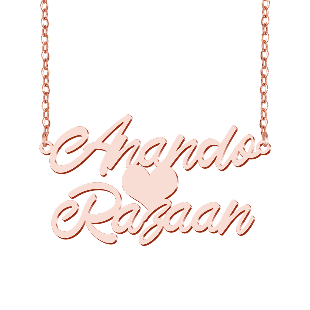 Gnoce Personalized Double Couples' Names Love Necklace_3