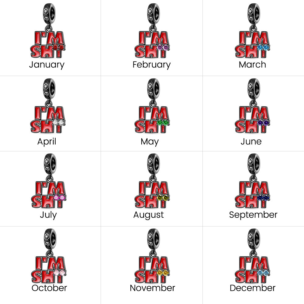 Gnoce IM SHY Individuality Birthstone Pendant Dangle Charm_3