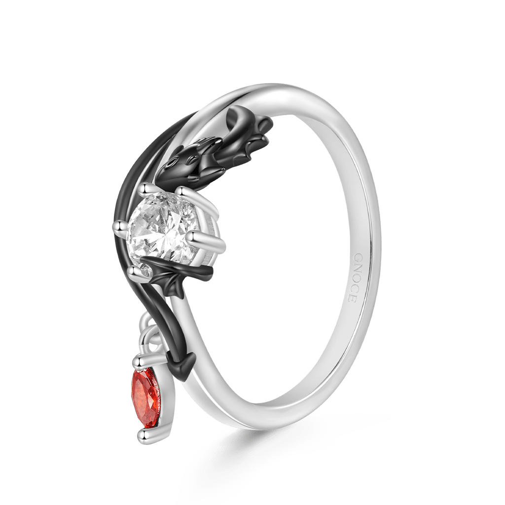 Gnoce Black Dragon Wrapped White Diamond Ring_2