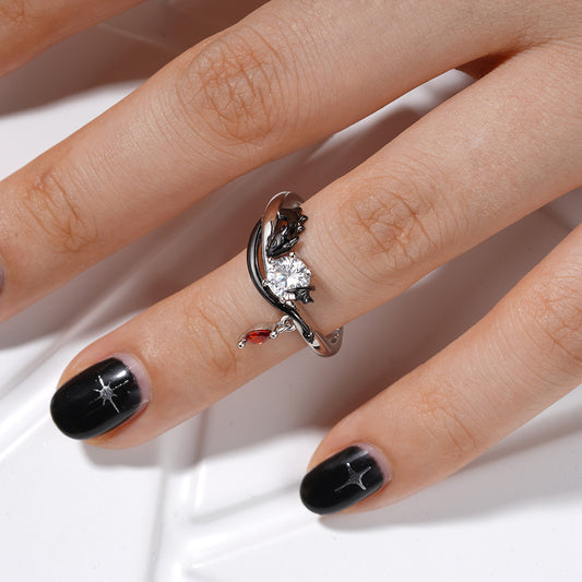 Gnoce Black Dragon Wrapped White Diamond Ring_4