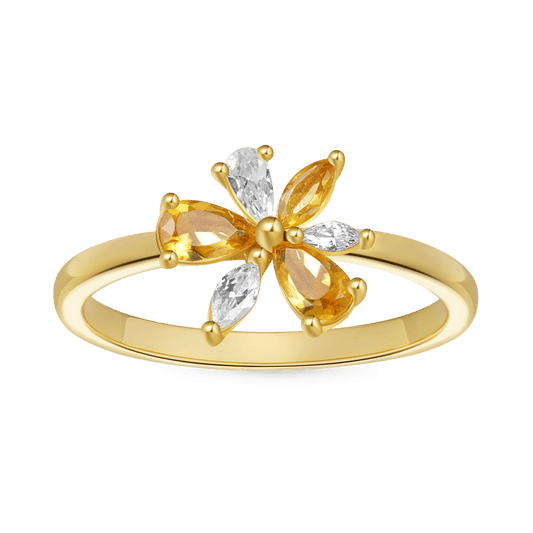 Gnoce Marquise Citrine Flower Ring_1