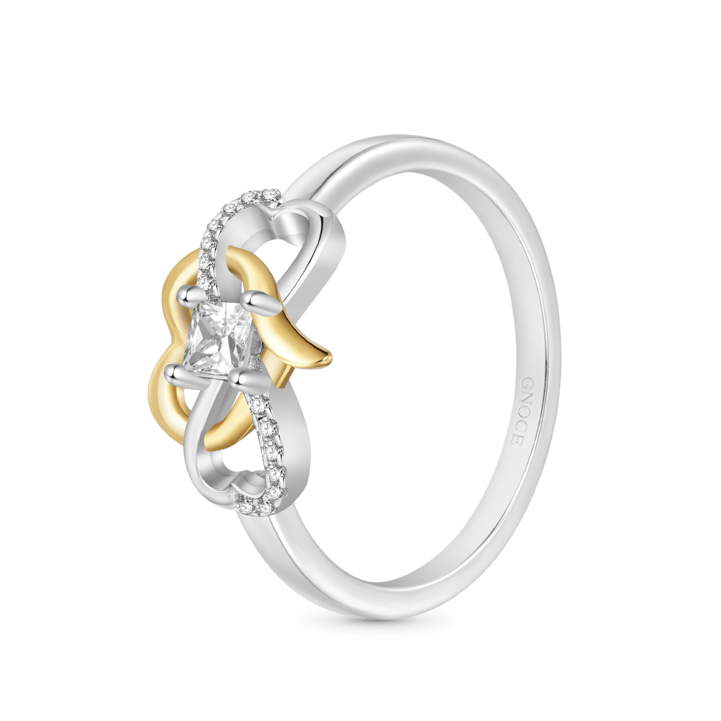 Gnoce Diamond Two-Tone Heart Infinity Mobius Promise Ring_2