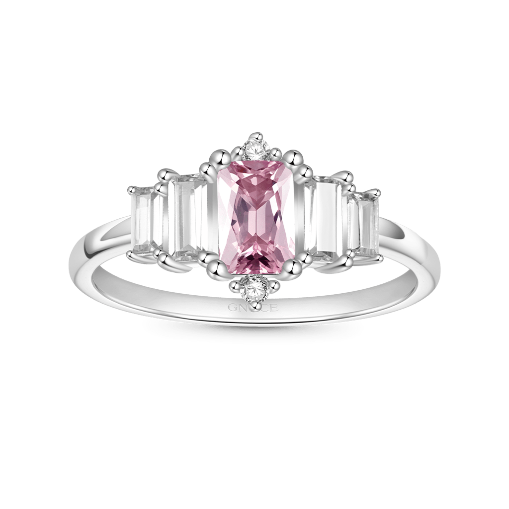 Gnoce Pink Cubic Zirconia Women's Ring_1