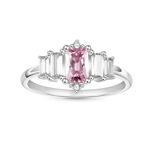 Gnoce Pink Cubic Zirconia Women's Ring_1