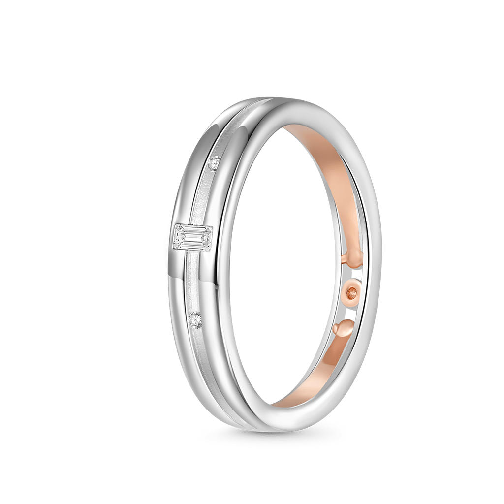 Gnoce Silver Cubic Zirconia Men's Band_2
