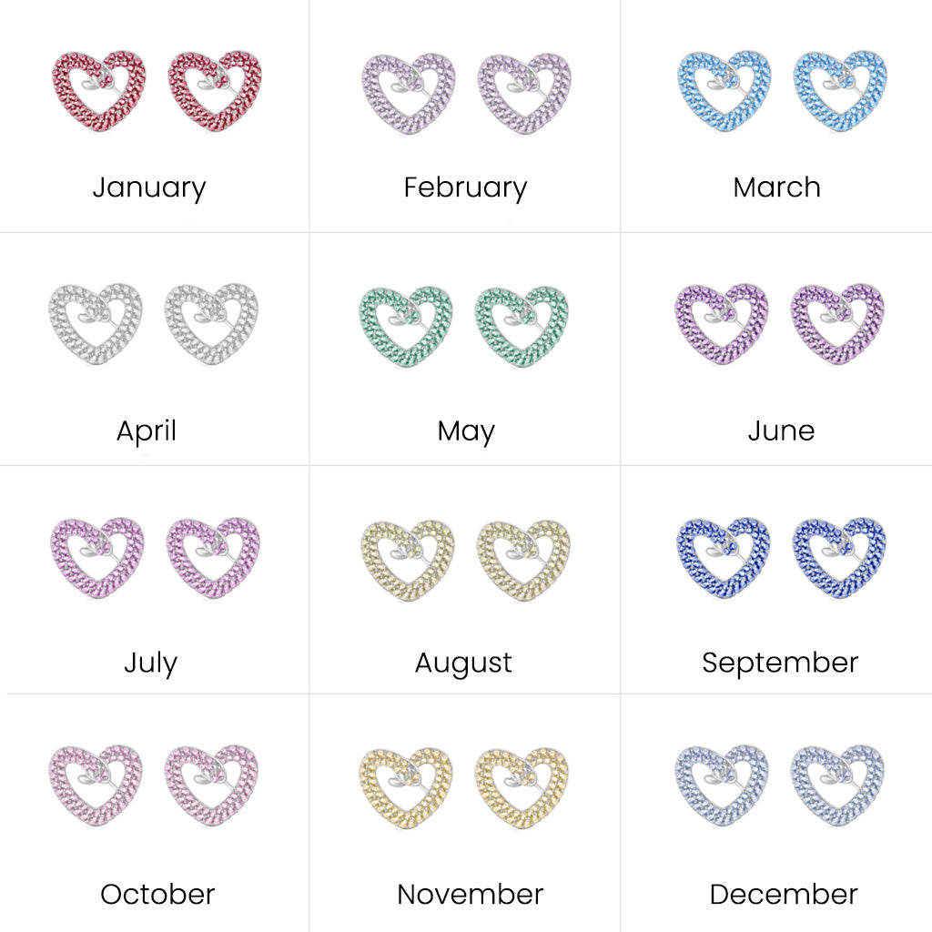 Gnoce Snake Heart Shape Stud Earrings_3