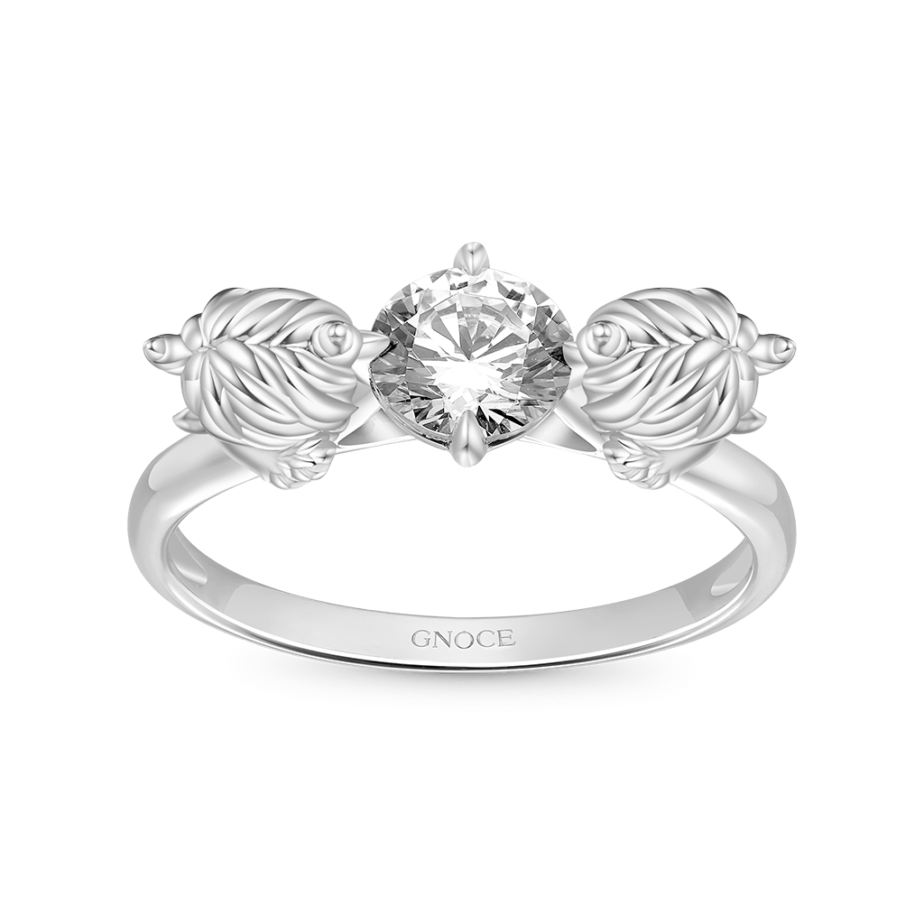 Gnoce Highland Cow Hug White Diamond Ring_2