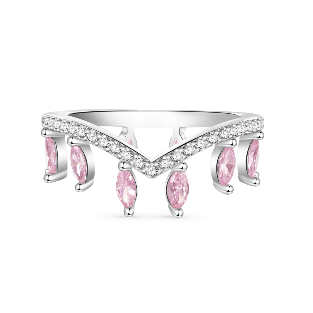 Gnoce Fancy Multi-Stone V-Shaped Cross-over Stackable Rings_4