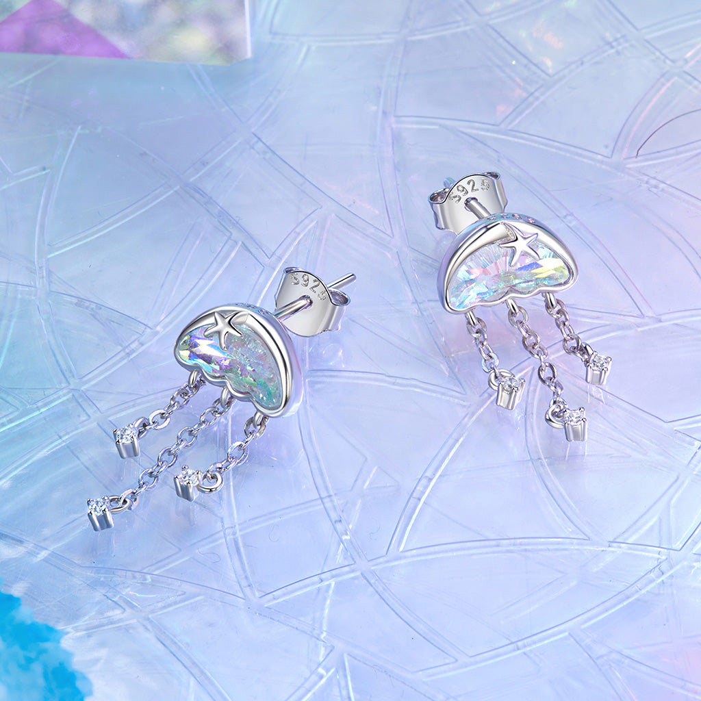 Gnoce Tassel Fantasy Jellyfish Stud Earrings_2