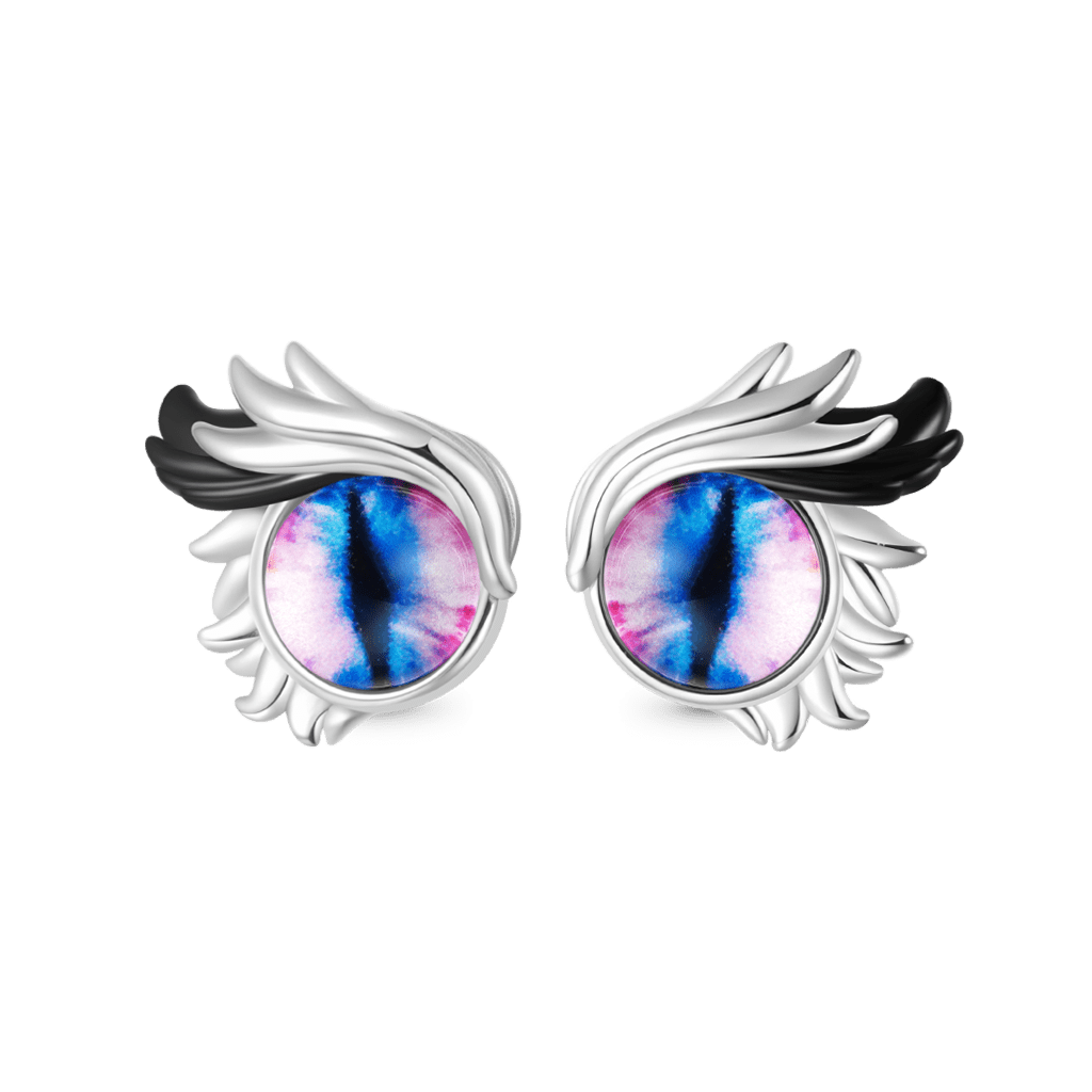 Gnoce Owl Evil Eye Stud Earrings_1