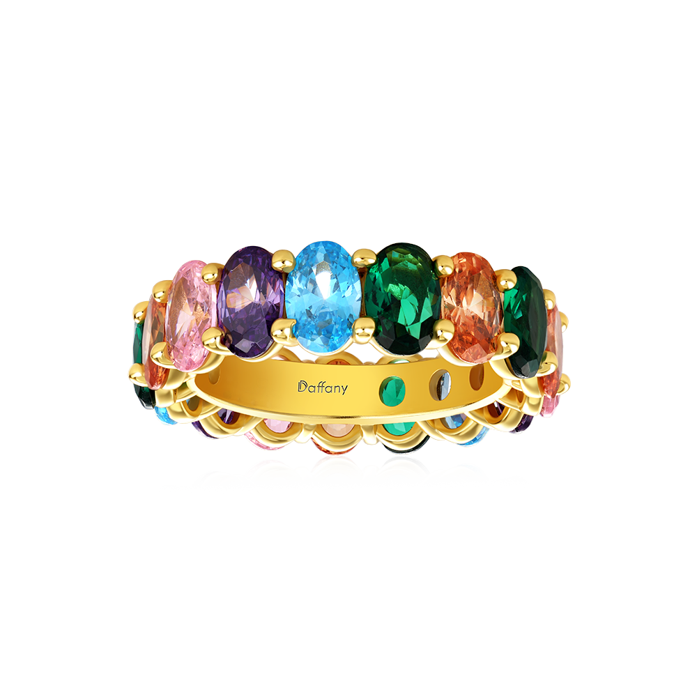 Rainbow Oval-cut Eternity Band Ring_3