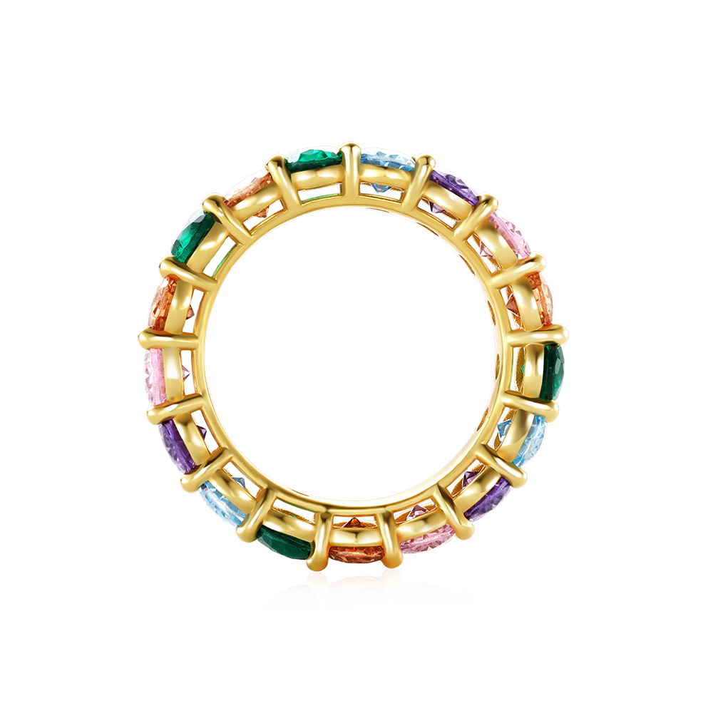 Rainbow Oval-cut Eternity Band Ring_4
