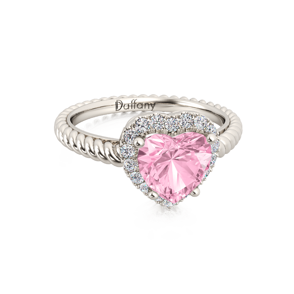 Pink Heart Halo Twisted Rope Engagement Ring_2