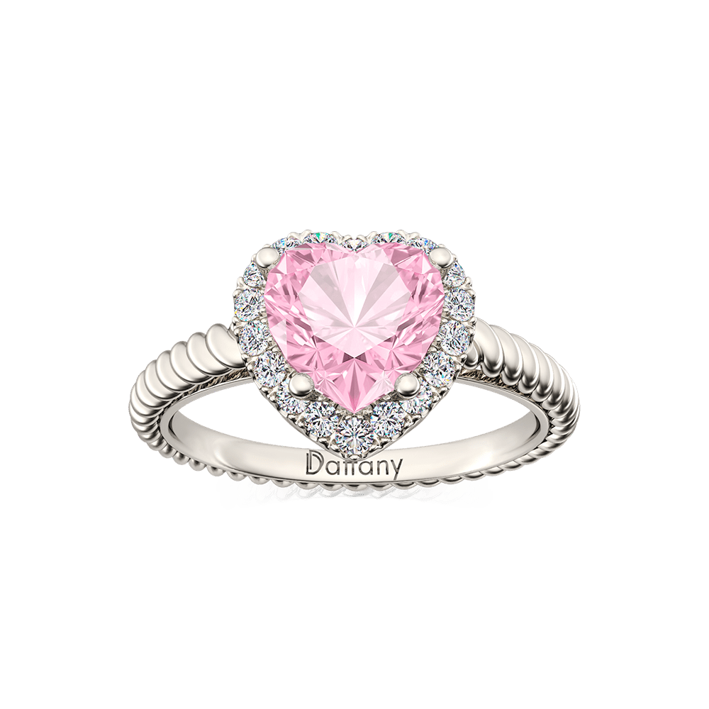 Pink Heart Halo Twisted Rope Engagement Ring_1
