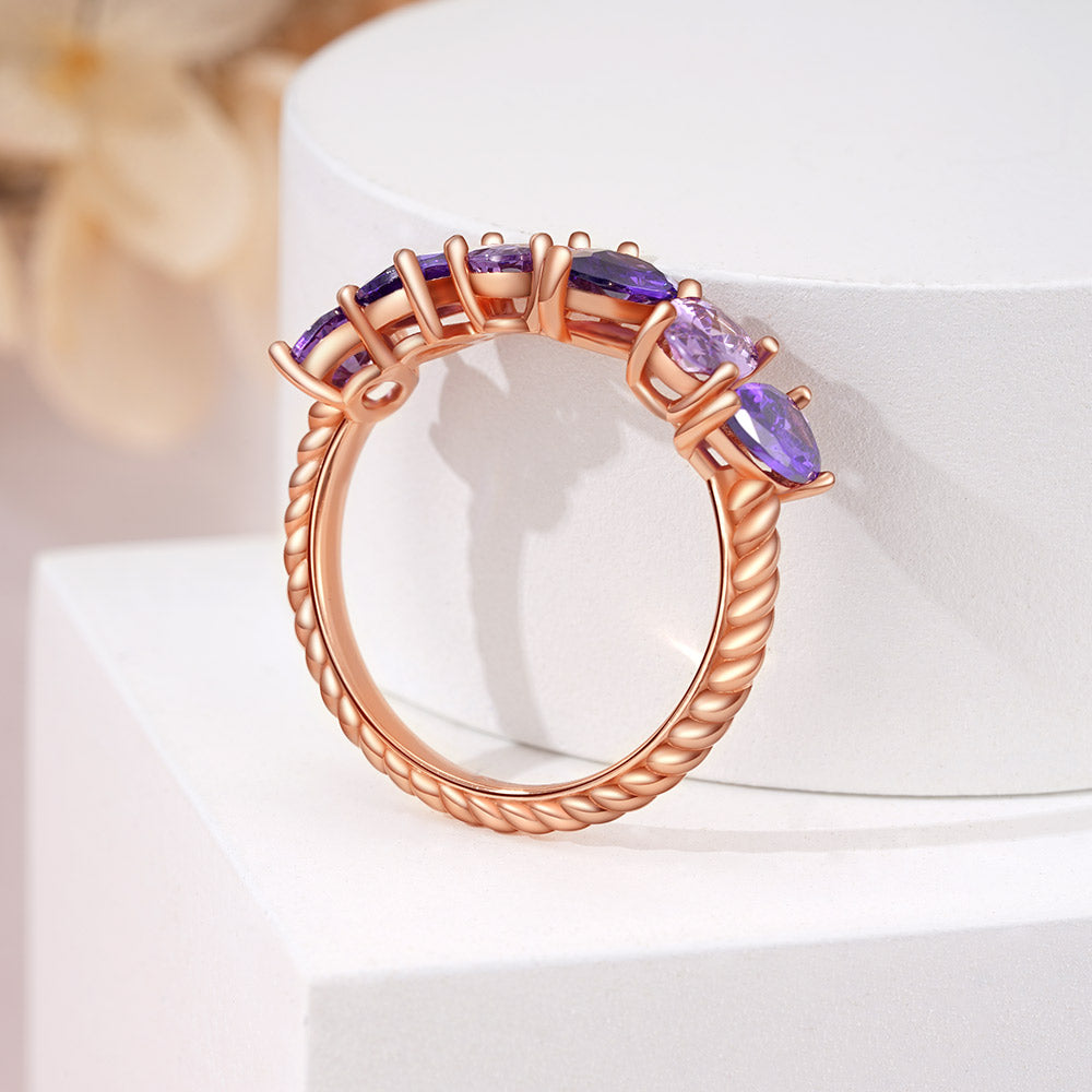 Oval & Pear Channel Wedding Ring_4