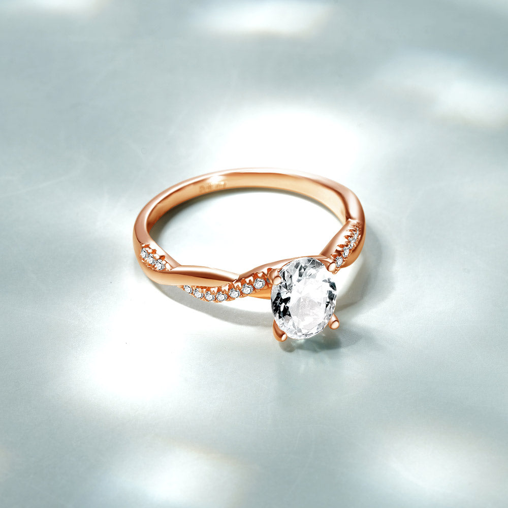 Solitaire Oval Cut Twisted Infinity Engagement Ring_4