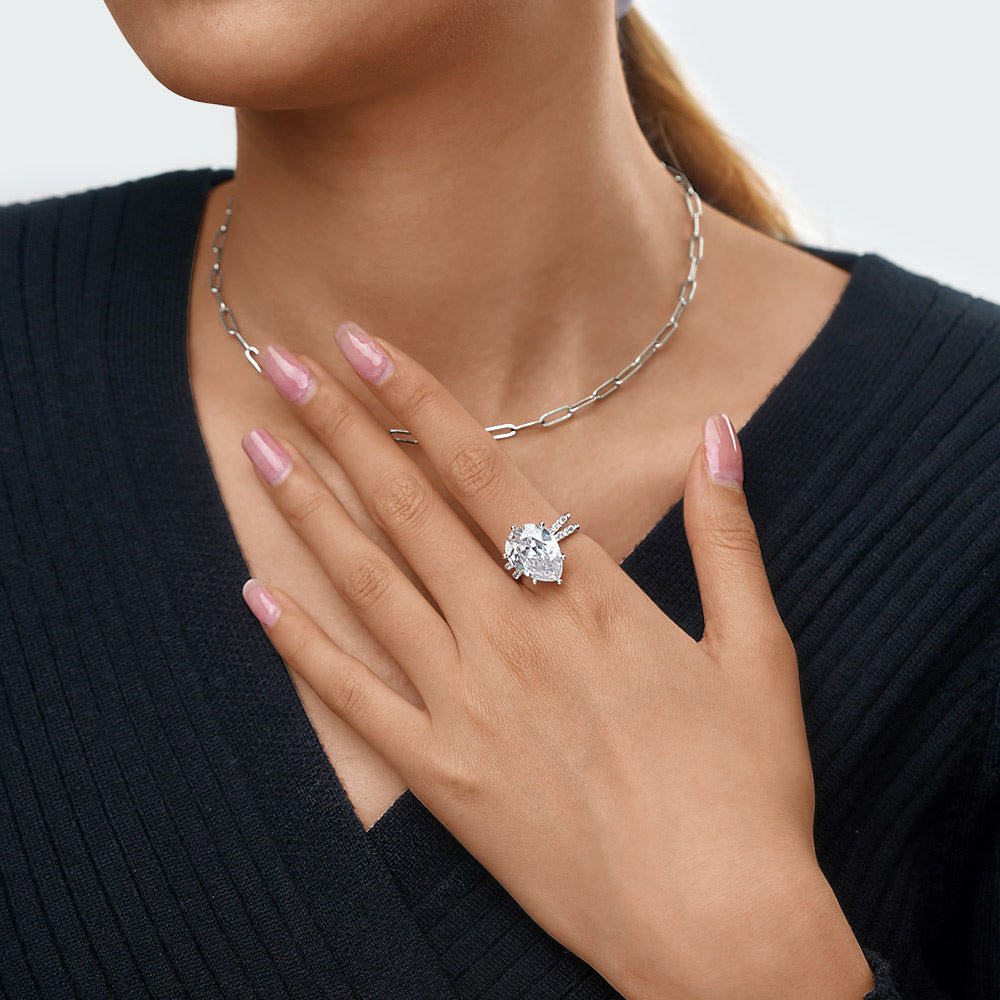 Pear Cut Split Shank Cocktail Ring_6