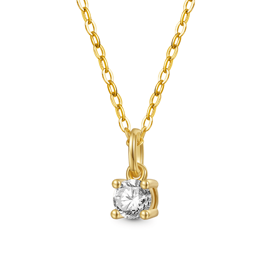 Gnoce Solitaire Diamond Pendant Necklace_1