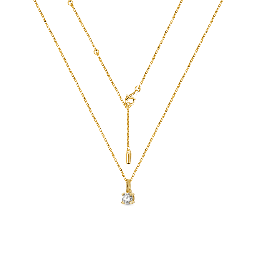 Gnoce Solitaire Diamond Pendant Necklace_3
