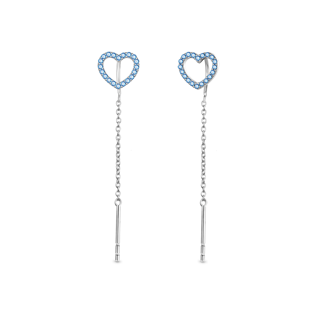 Gnoce Personalized Open Heart Threaders Earrings_2