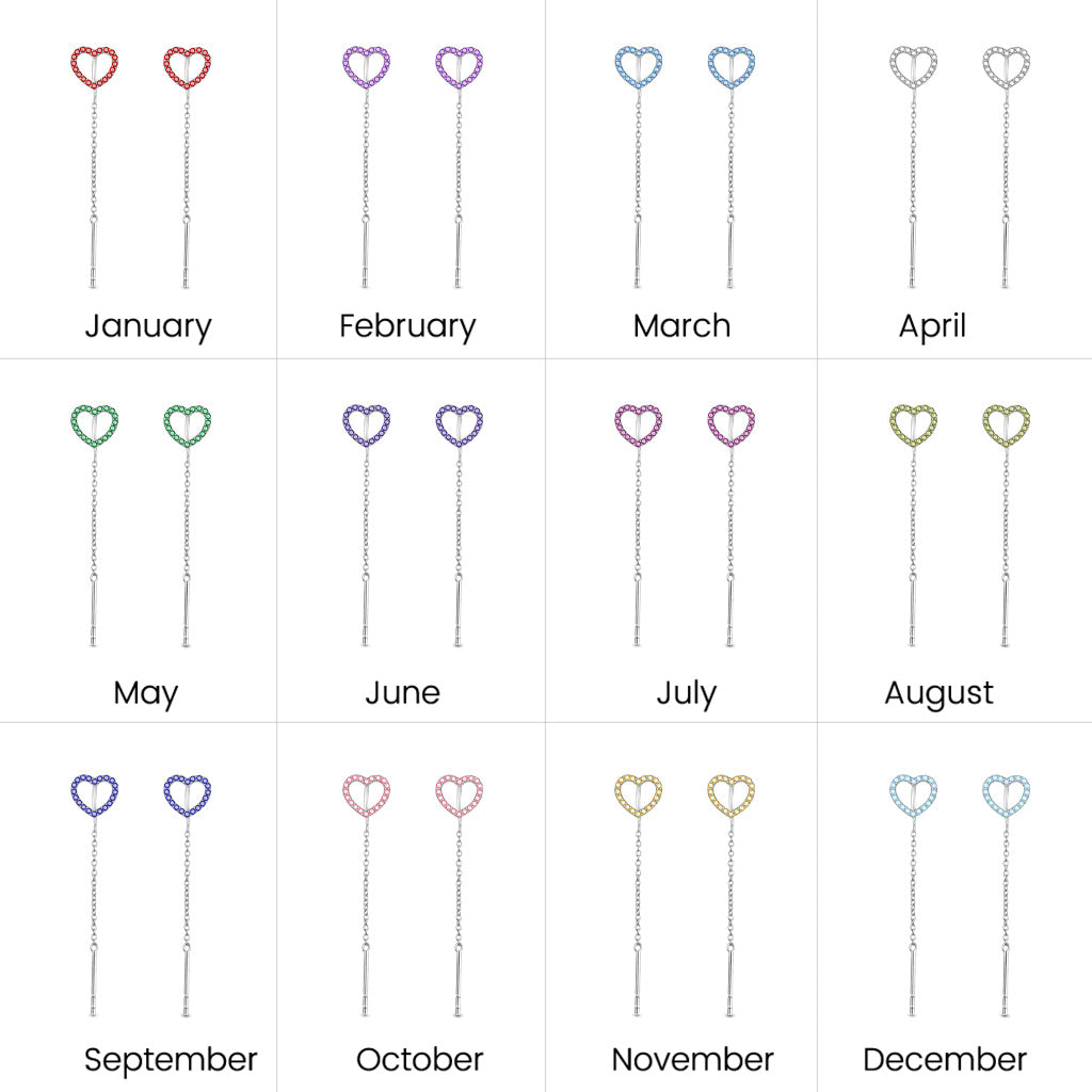 Gnoce Personalized Open Heart Threaders Earrings_3