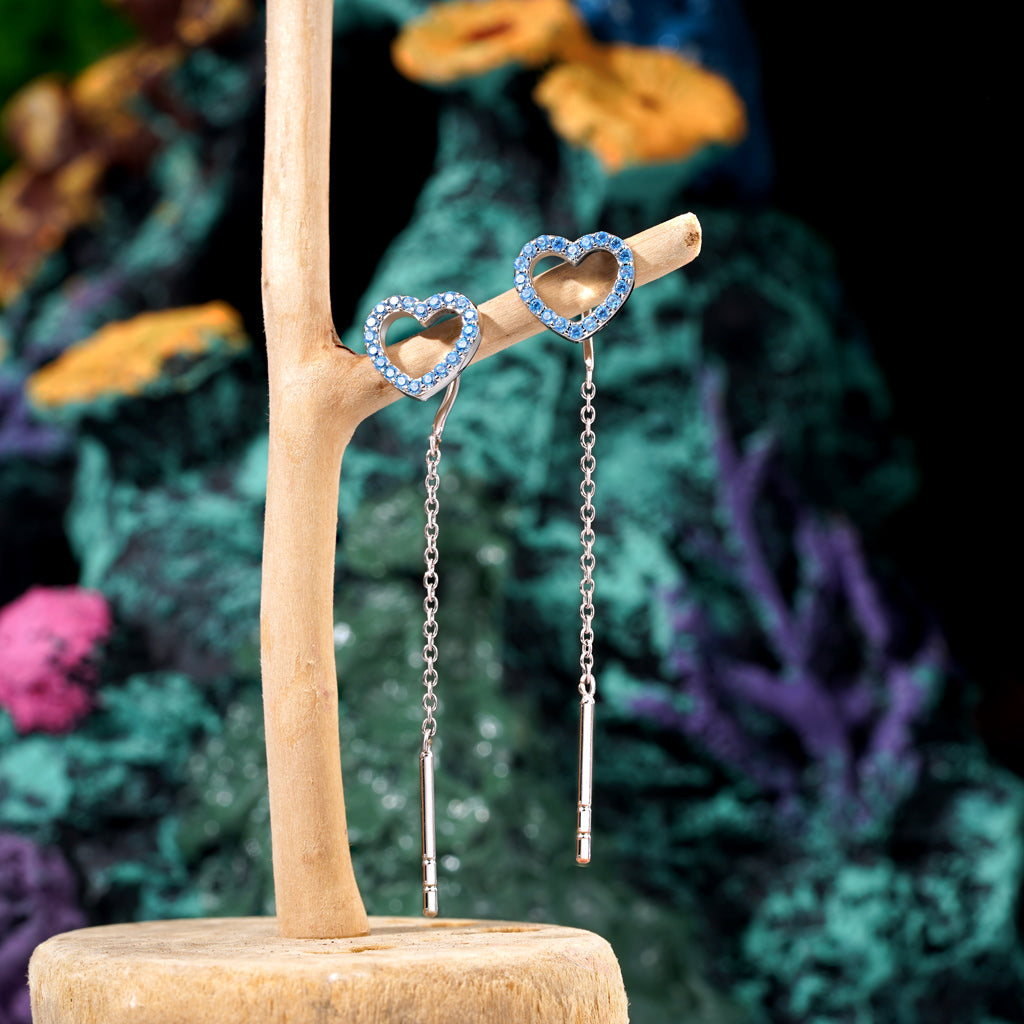 Gnoce Personalized Open Heart Threaders Earrings_4