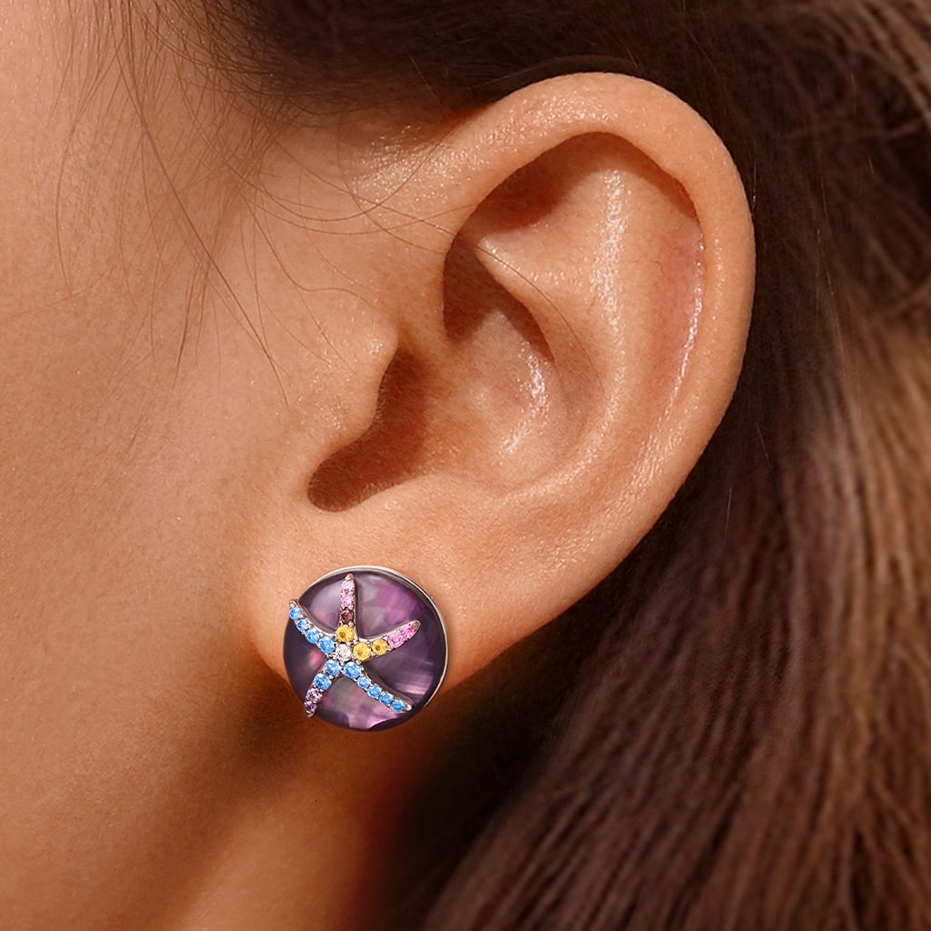 Gnoce Ocean Aurora Mother of Pearl Stud Earrings_6