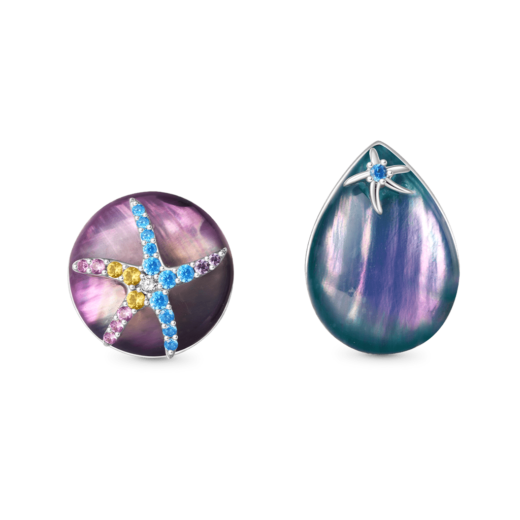 Gnoce Ocean Aurora Mother of Pearl Stud Earrings_1