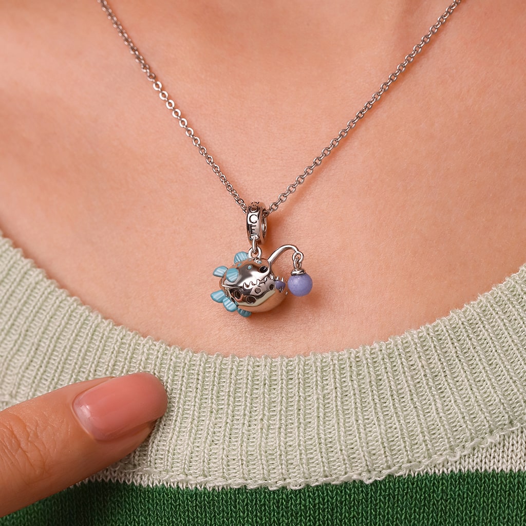 Gnoce Anglerfish Glow-in-the-Dark Pendant Dangle Charm_5