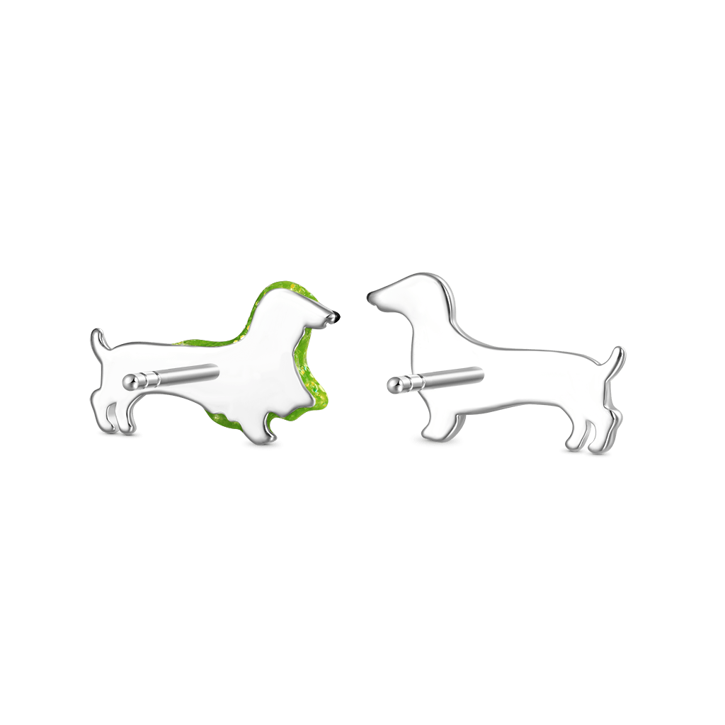 Gnoce Halloween Glow-in-the-Dark Dachshund Stud Earrings_3