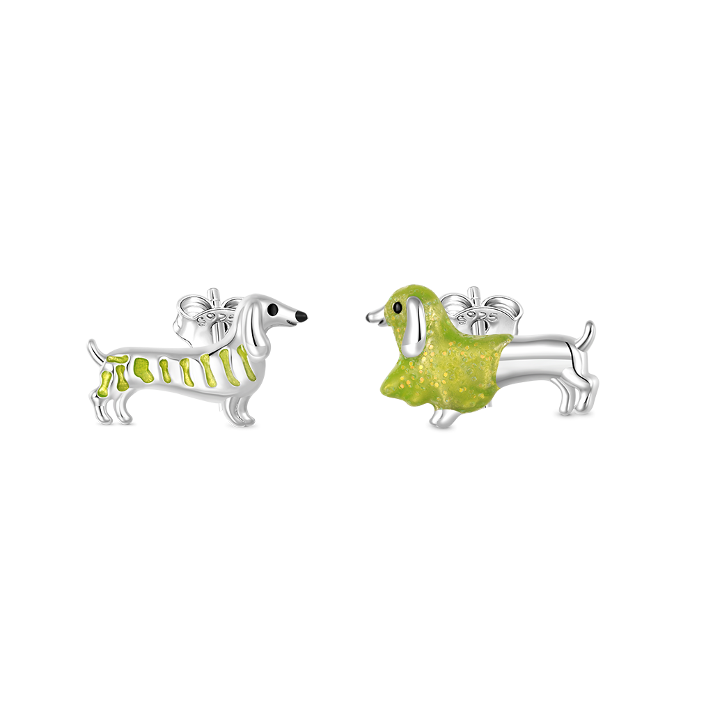 Gnoce Halloween Glow-in-the-Dark Dachshund Stud Earrings_2