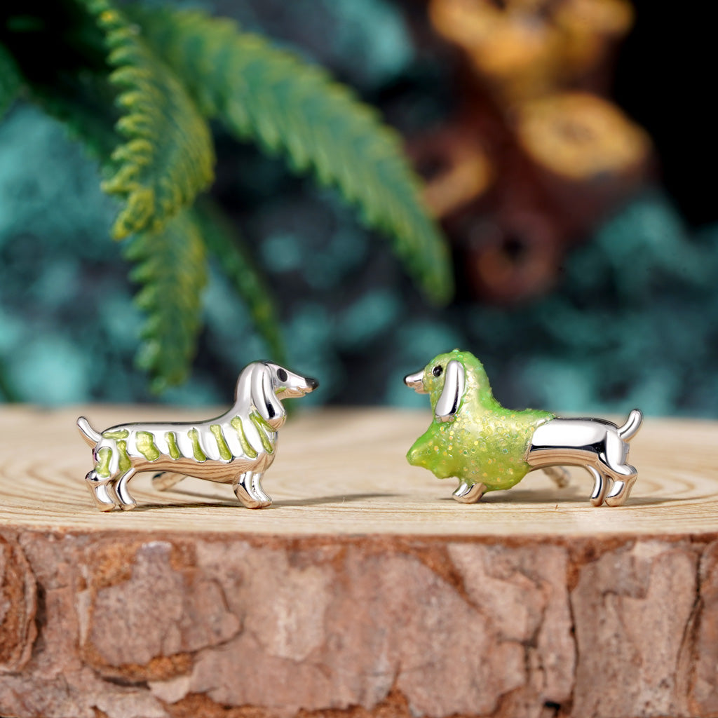 Gnoce Halloween Glow-in-the-Dark Dachshund Stud Earrings_4