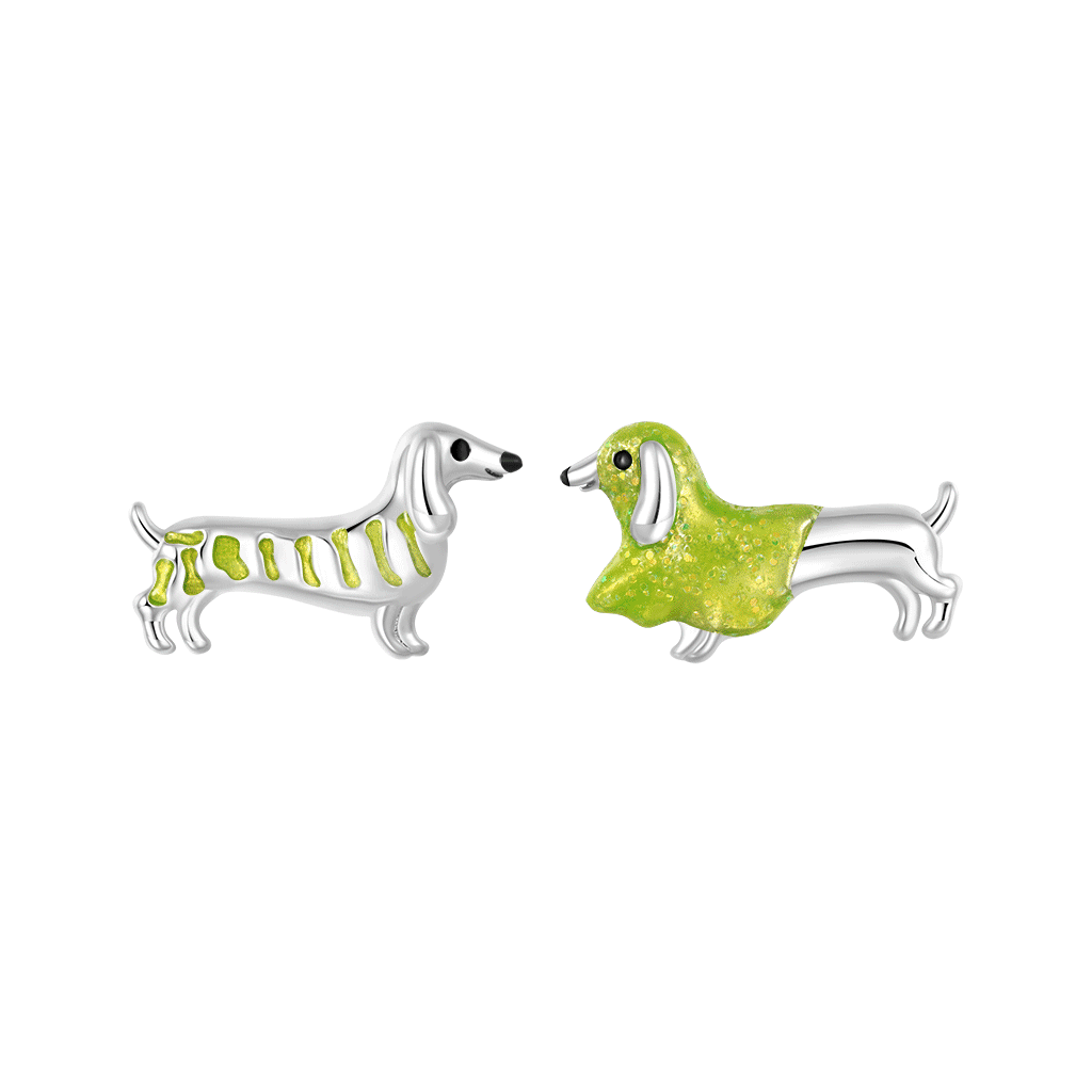 Gnoce Halloween Glow-in-the-Dark Dachshund Stud Earrings_1
