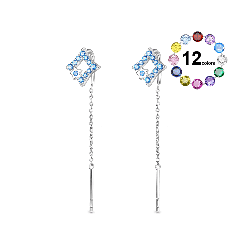 Gnoce Star Birthstone Ear Threaders Earrings_1