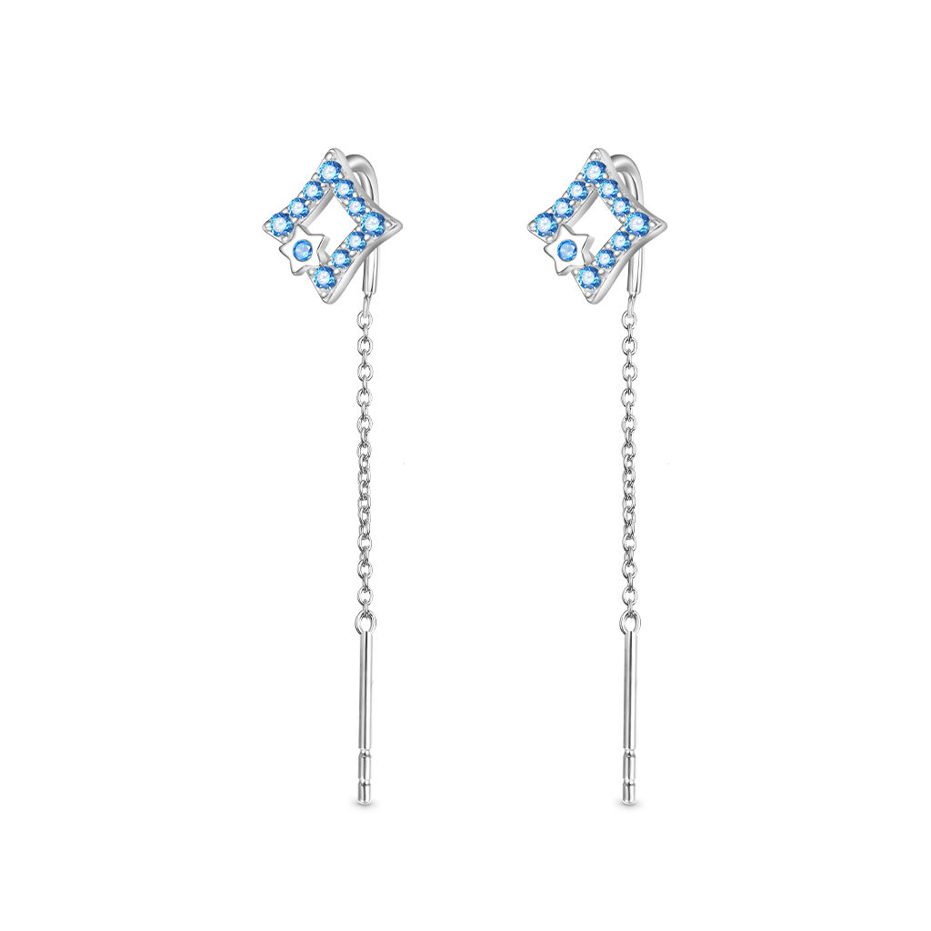 Gnoce Star Birthstone Ear Threaders Earrings_2