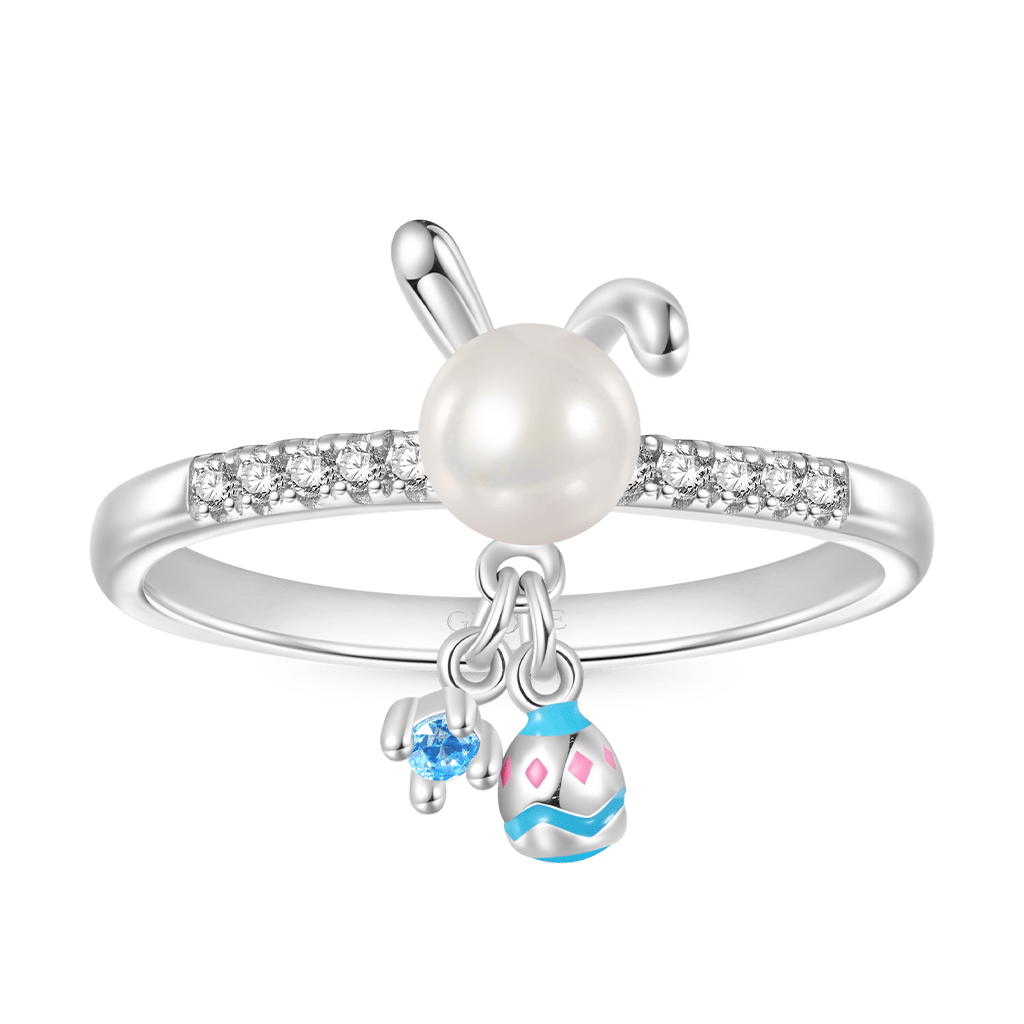 Gnoce Easter Pearl Bunny Ear Personalized Ring_1