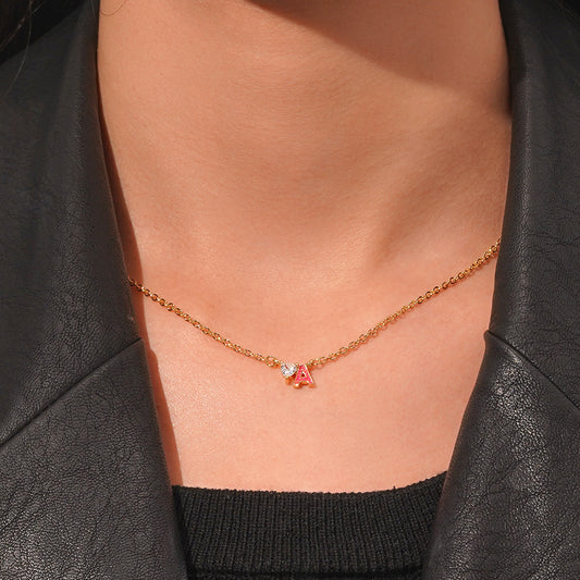 Gnoce Personalized Initial A Birthstone Gold Necklace_7